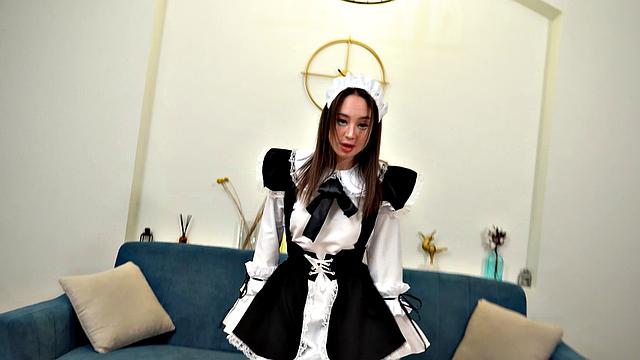 Pretty Mary Gets Her Pussy Stretched In Maid Uniform