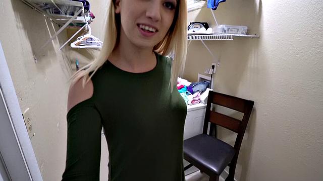 Tied up and ready for a wild ride with her bald pussy & doggystyle action