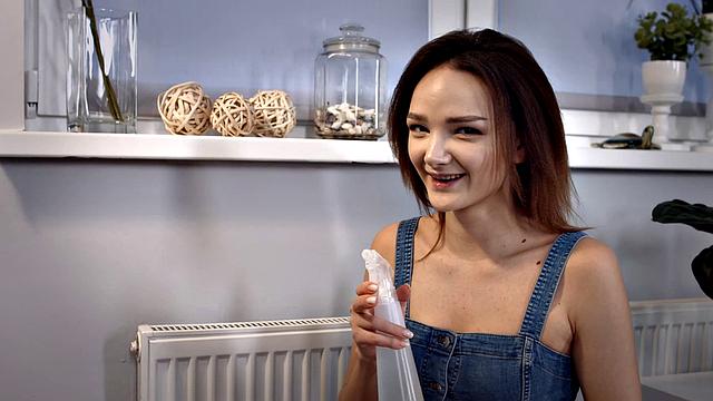 Olivia Trunk takes it in the ass while watering plants leaves her bald pussy wet