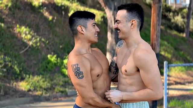 Analdrilling eager jock with tattoos assfucked by Boyfriend