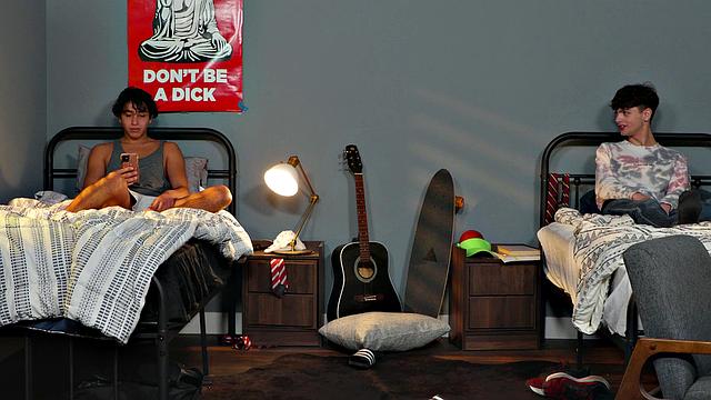 NextDoorTwink - College Twink joins in hot roommate's fuckfest