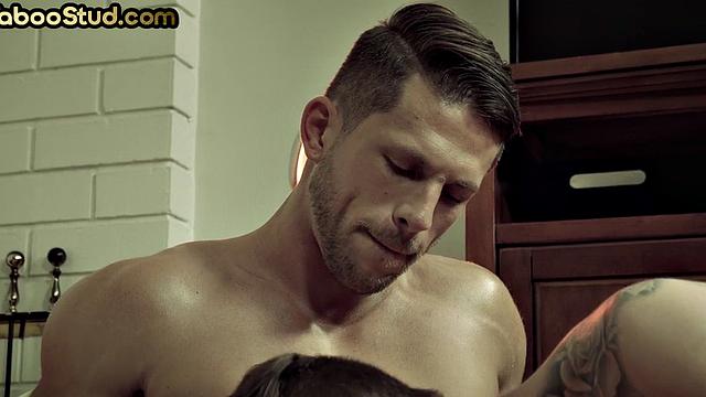 Taboo inked twink barebacked by farmer stepbro