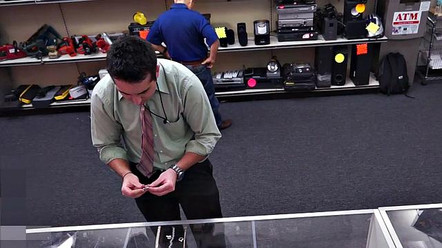 Real straight guy ass-bummed by pawn shop owner