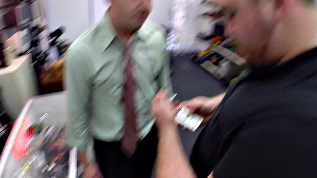 Real straight guy ass-bummed by pawn shop owner