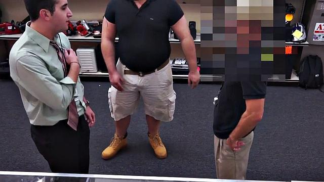 Real straight guy ass-bummed by pawn shop owner