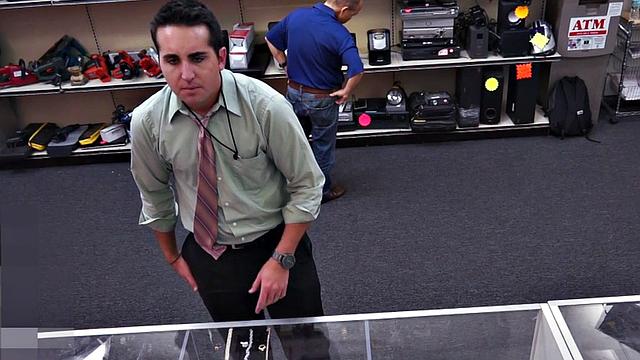Real straight guy ass-bummed by pawn shop owner