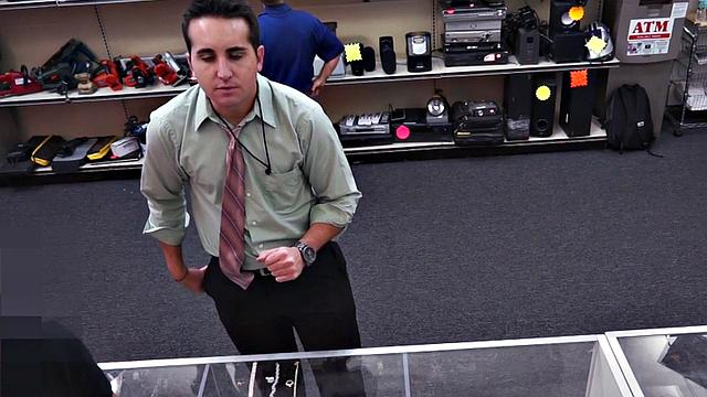 Real straight guy ass-bummed by pawn shop owner