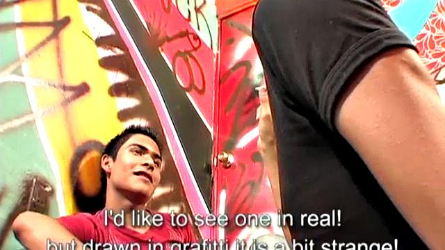 One boy wants to see how big his friend's cock is and it isn't long before he has that big uncut boner in his mouth. By the time they are naked, each has enjoyed the taste of the other's dick.