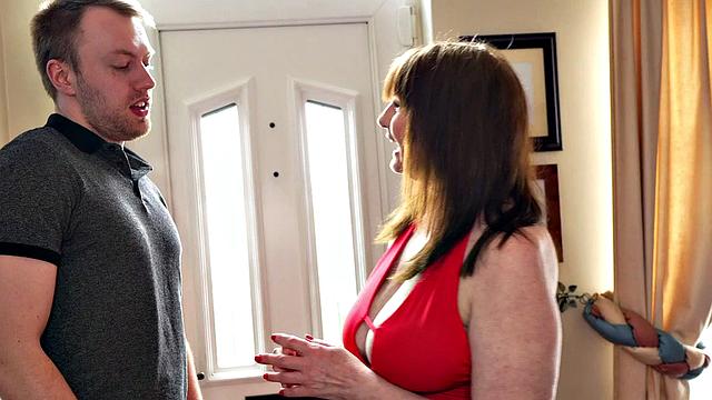 Big-titted granny Lady Ava sucks and bangs her much younger neighbor