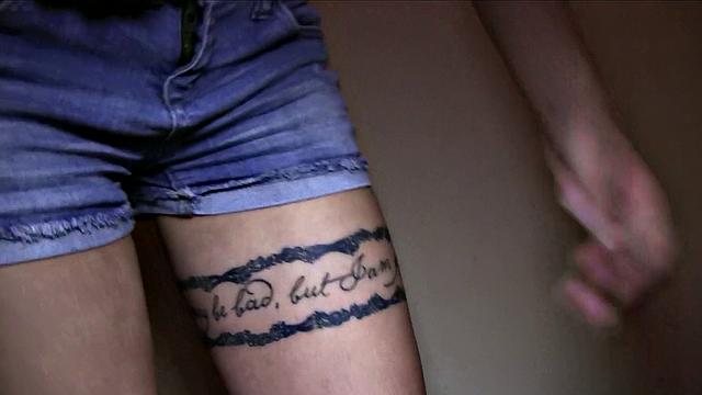 Hot blonde babe fucks a stranger in public place