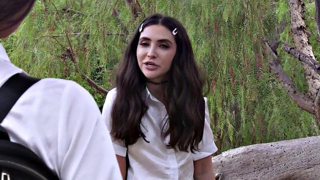 Hairy lez babe tribbing with inked GF after classes