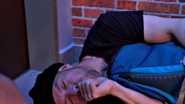 Hostel brunette takes double penetration after getting spitroasted