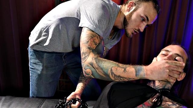 Inked stud sucked before erotic frottage until cumming