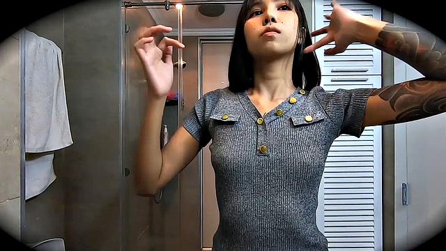 CUTE THAI EMO CHICK GETS CREAMPIE SURPRISE ON CAMERA