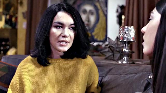 Brunette tattooed slut licks and kisses pierced lesbian's ass before devouring her wet pussy