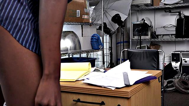 IR white bottom drilled in office by Black dominant top