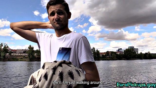 pulled twink deepthroating outdoor