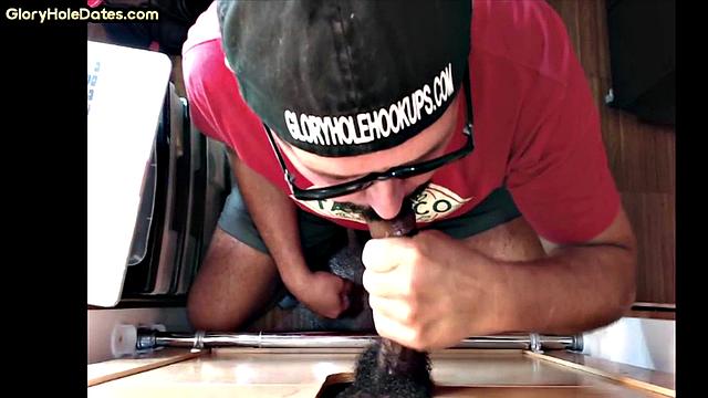 IR gloryhole mature gets fucked in ass after BJ