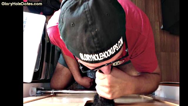 IR gloryhole mature gets fucked in ass after BJ