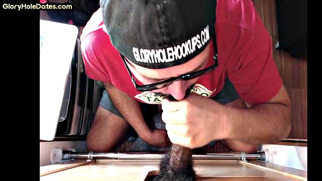 IR gloryhole mature gets fucked in ass after BJ