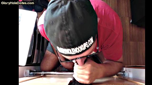 IR gloryhole mature gets fucked in ass after BJ