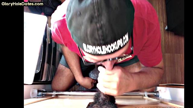 IR gloryhole mature gets fucked in ass after BJ