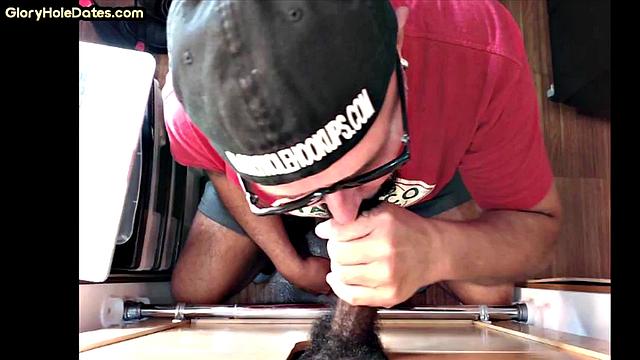 IR gloryhole mature gets fucked in ass after BJ