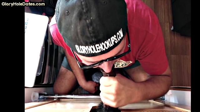 IR gloryhole mature gets fucked in ass after BJ