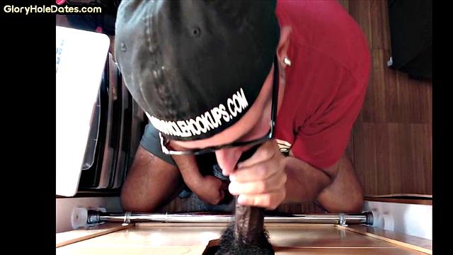 IR gloryhole mature gets fucked in ass after BJ