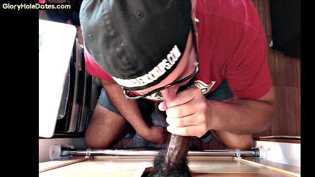 IR gloryhole mature gets fucked in ass after BJ