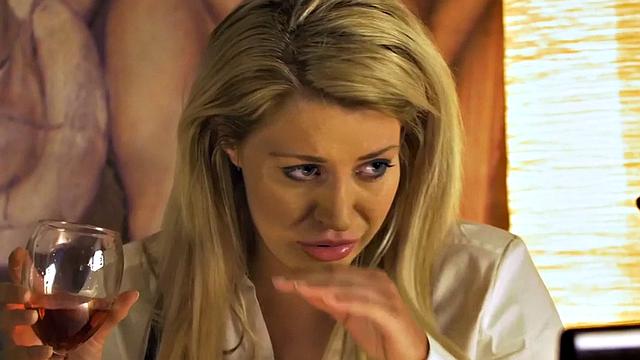 Big-titted secretary sucks cock and gets pounded after work