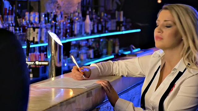 Big-titted secretary sucks cock and gets pounded after work