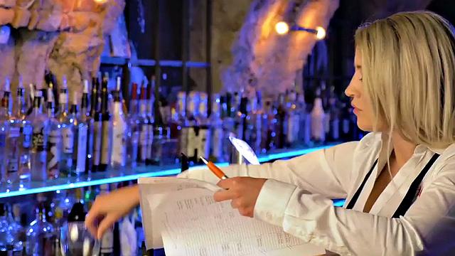 Big-titted secretary sucks cock and gets pounded after work