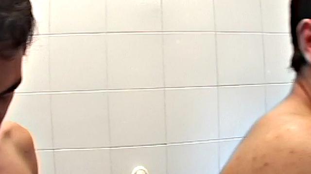 Skinny Latin 21yo twink fucks BF in bathroom after oral