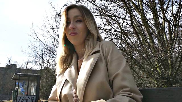 Public Euro bae in stockings doggystyle outdoors POV