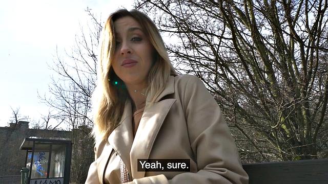 Public Euro bae in stockings doggystyle outdoors POV