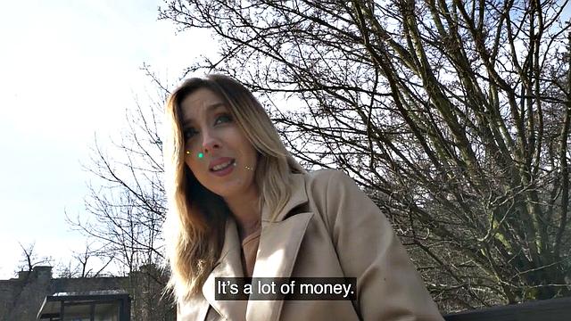 Public Euro bae in stockings doggystyle outdoors POV