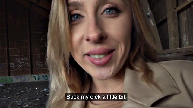 Public Euro bae in stockings doggystyle outdoors POV