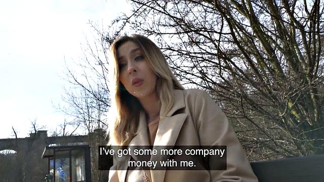 Public Euro bae in stockings doggystyle outdoors POV