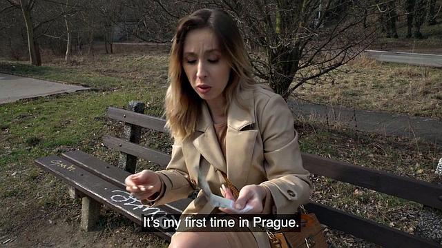 Public Euro bae in stockings doggystyle outdoors POV