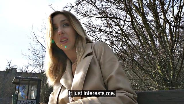 Public Euro bae in stockings doggystyle outdoors POV