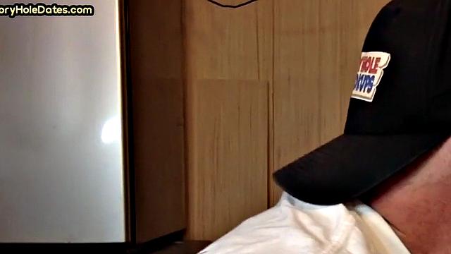 Gloryhole DILF Fills Mouth with Load in Homemade Video