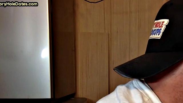 Gloryhole DILF Fills Mouth with Load in Homemade Video