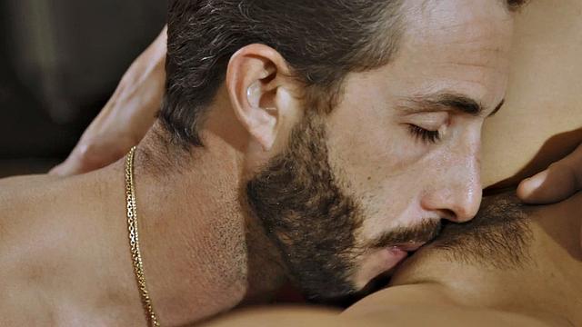 Busty oiled babe gets licked and fucked on the massage table