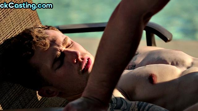 Tasting amateur jock's butthole during outdoor casting