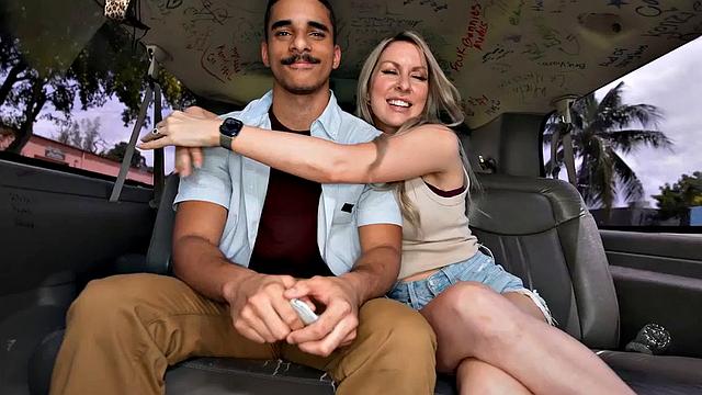 Picked up guy fucks tied up gay in public van outdoor