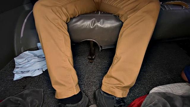 Picked up guy fucks tied up gay in public van outdoor