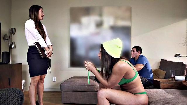 Episode 1 of Flesh - The Firm: Hot Latina gets her tight pussy drilled from behind and in reverse cowgirl position!