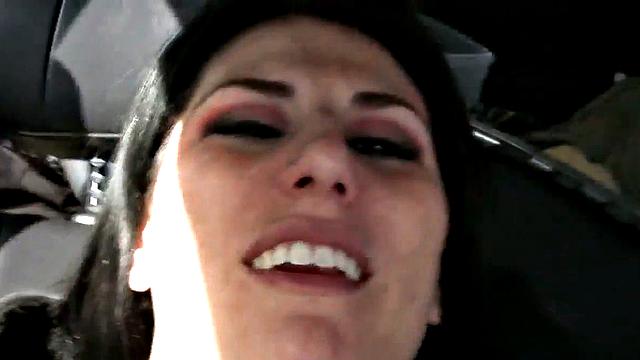 Rene fingering pussy closeup in car