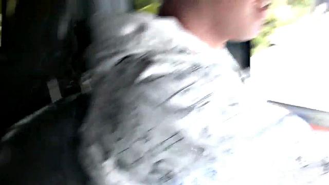 Rene fingering pussy closeup in car